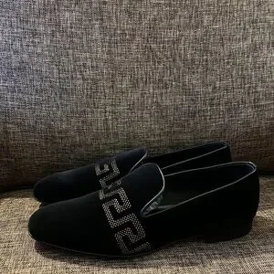 Versace men’s La Greca velvet logo slip on loafers NWB Versace | Shoes | Versace Mens La Greca Velvet Slip On  main image 3